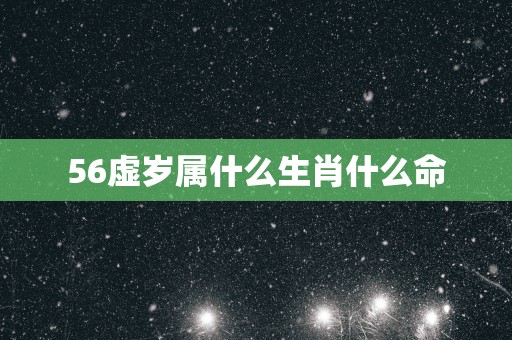 56虚岁属什么生肖什么命