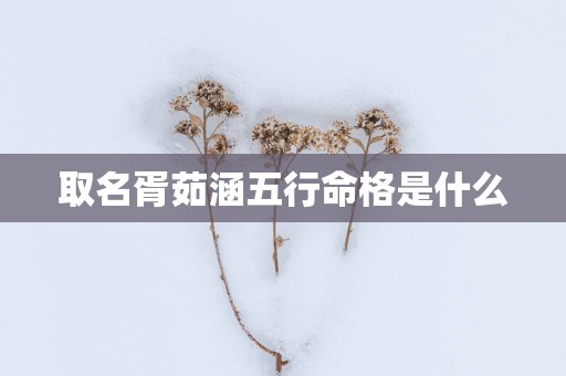 取名胥茹涵五行命格是什么