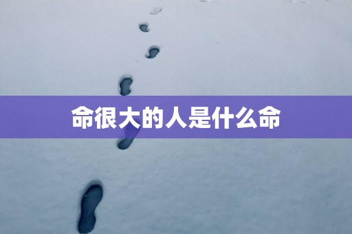 命很大的人是什么命