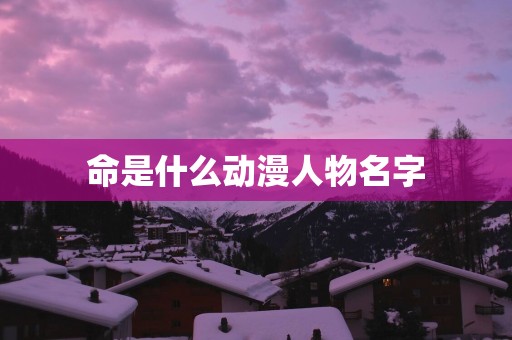 命是什么动漫人物名字