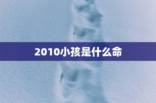 2010小孩是什么命