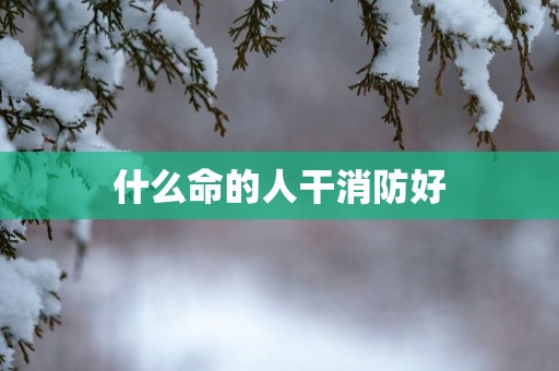 什么命的人干消防好