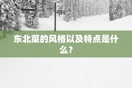 东北菜的风格以及特点是什么？