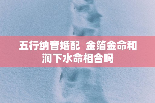五行纳音婚配  金箔金命和涧下水命相合吗