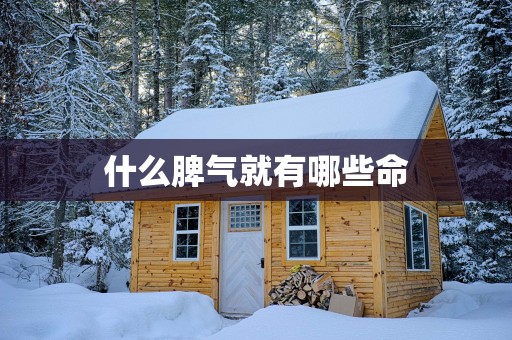 什么脾气就有哪些命