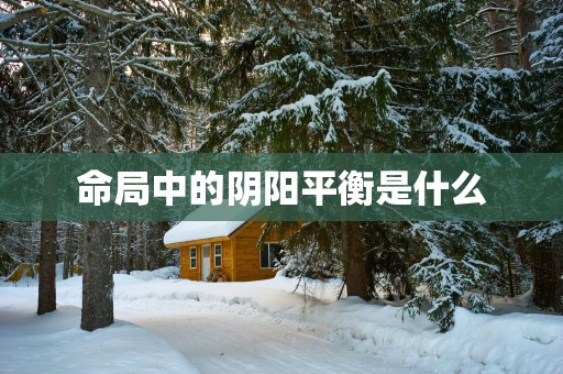 命局中的阴阳平衡是什么
