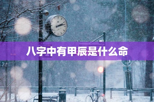 八字中有甲辰是什么命