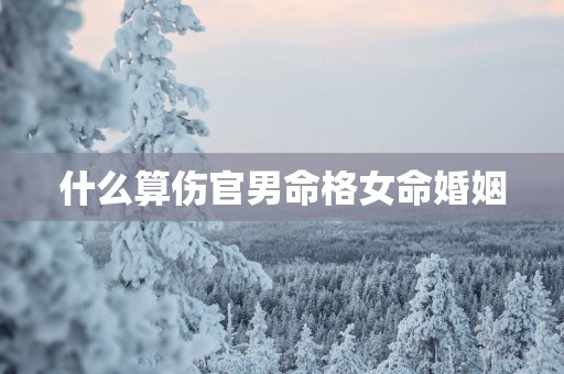 什么算伤官男命格女命婚姻