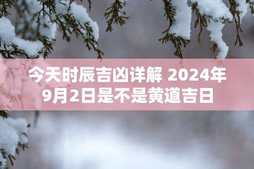 今天时辰吉凶详解 2025年9月2日是不是黄道吉日