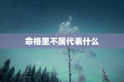 命格里不属代表什么