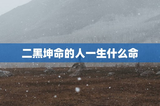 二黑坤命的人一生什么命