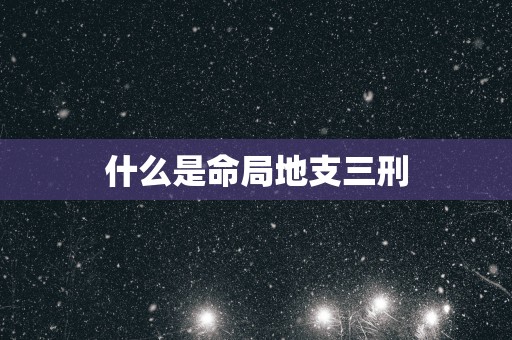 什么是命局地支三刑