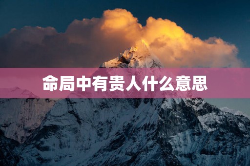 命局中有贵人什么意思
