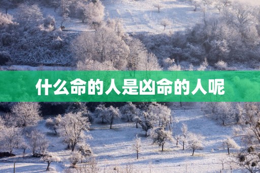 什么命的人是凶命的人呢