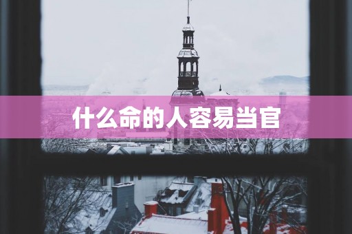 什么命的人容易当官