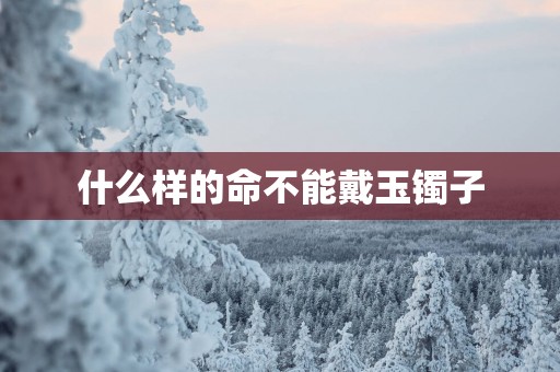 什么样的命不能戴玉镯子