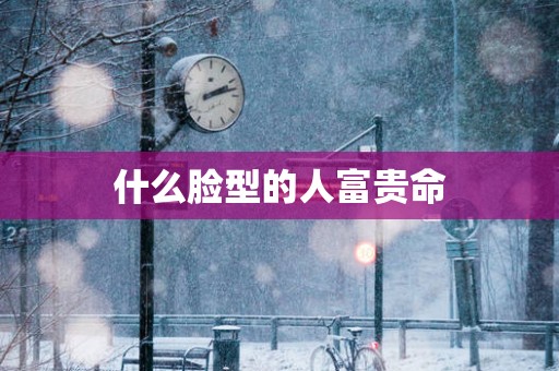 什么脸型的人富贵命