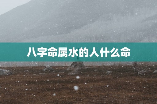八字命属水的人什么命