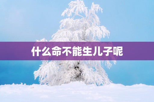 什么命不能生儿子呢