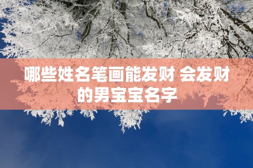 哪些姓名笔画能发财 会发财的男宝宝名字