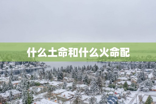 什么土命和什么火命配
