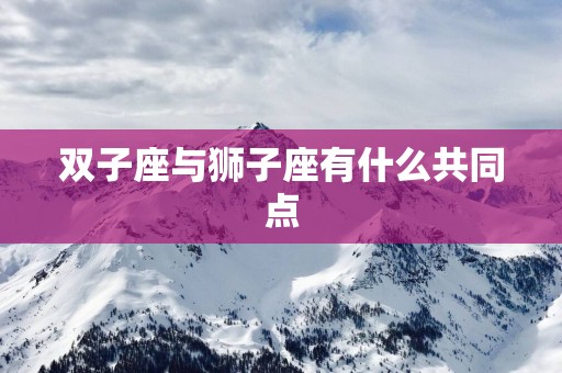 双子座与狮子座有什么共同点