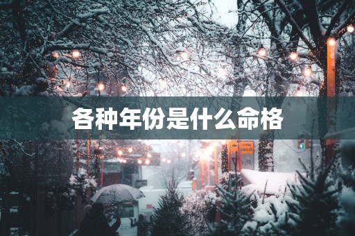 各种年份是什么命格