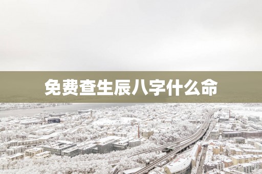 免费查生辰八字什么命