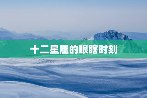 十二星座的眼瞎时刻