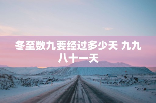 冬至数九要经过多少天 九九八十一天