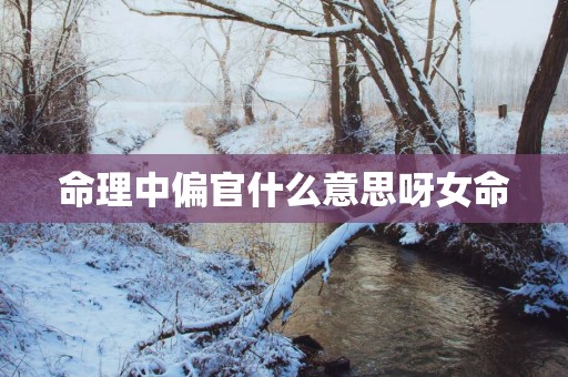 命理中偏官什么意思呀女命