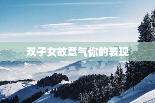 双子女故意气你的表现