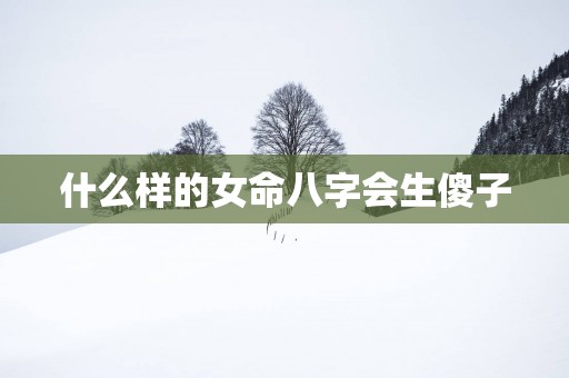 什么样的女命八字会生傻子