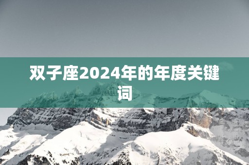 双子座2025年的年度关键词