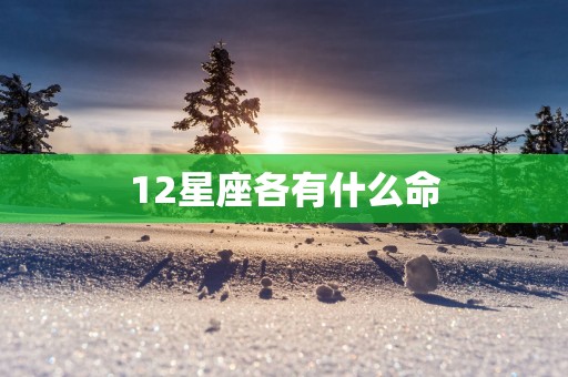 12星座各有什么命