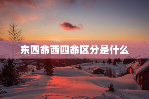东四命西四命区分是什么