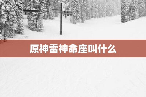 原神雷神命座叫什么