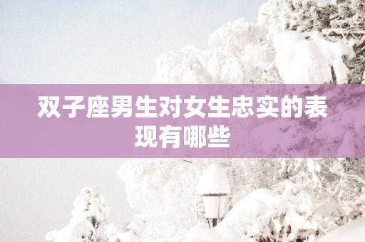 双子座男生对女生忠实的表现有哪些