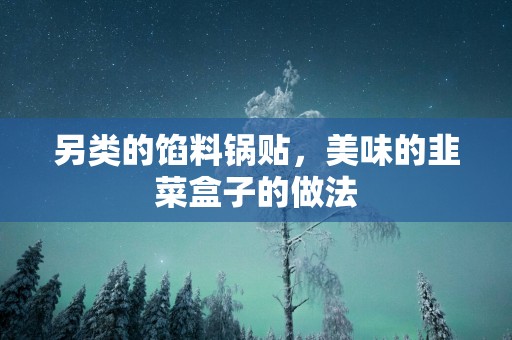 另类的馅料锅贴，美味的韭菜盒子的做法