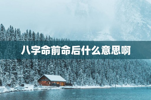 八字命前命后什么意思啊