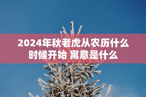 2025年秋老虎从农历什么时候开始 寓意是什么