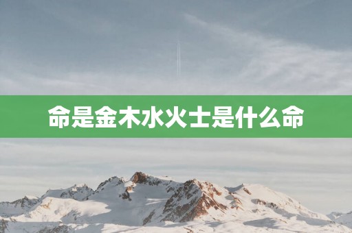 命是金木水火士是什么命