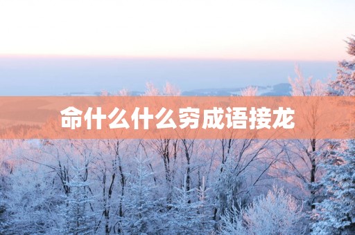 命什么什么穷成语接龙