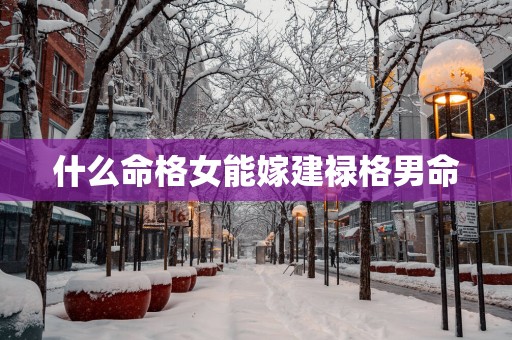 什么命格女能嫁建禄格男命