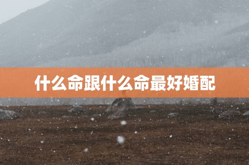 什么命跟什么命最好婚配