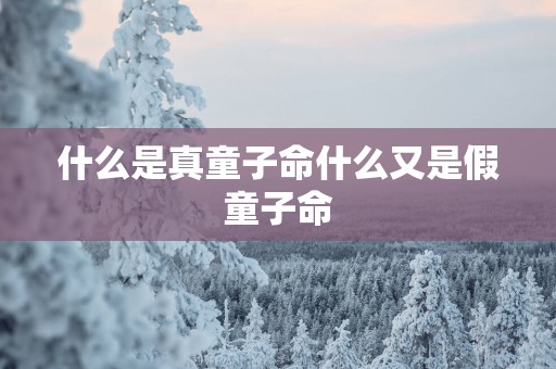 什么是真童子命什么又是假童子命