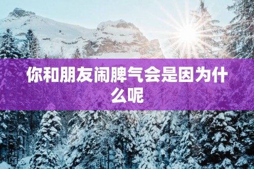 你和朋友闹脾气会是因为什么呢