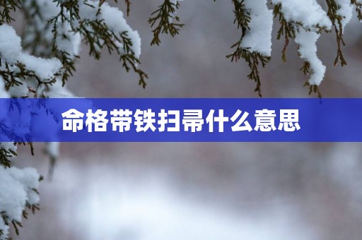 命格带铁扫帚什么意思