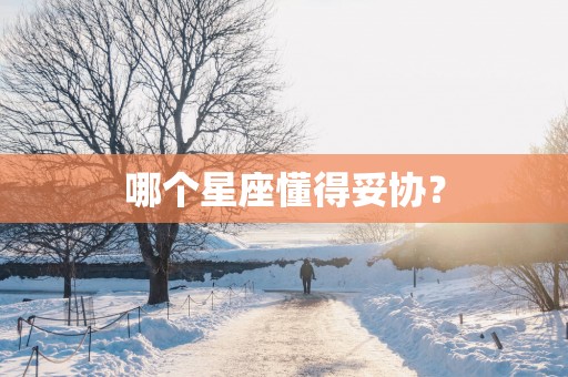 哪个星座懂得妥协？