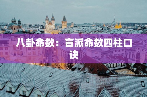 八卦命数：盲派命数四柱口诀